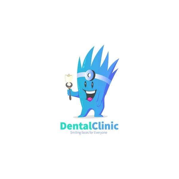 Dental Clinic Smiling Faces Everyone Vector Logo Design — Stock Vector