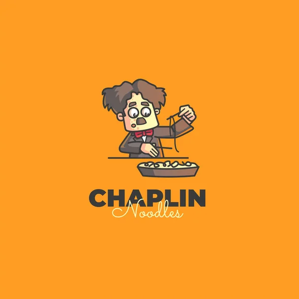 Diseño Del Logotipo Del Vector Fideos Chaplin — Archivo Imágenes Vectoriales