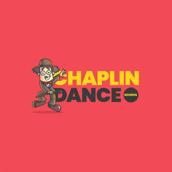 Chaplin Dance School Vector Logo Design — Stock Vector
