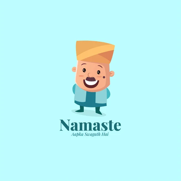 Namaste Aapka Swagath Hai Vettore Logo Design — Vettoriale Stock