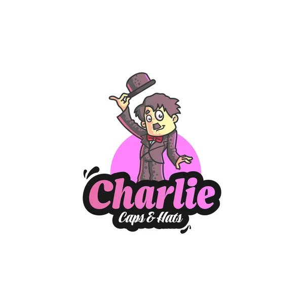 Charlieho Čepice Čepice Vektorové Logo Design — Stockový vektor