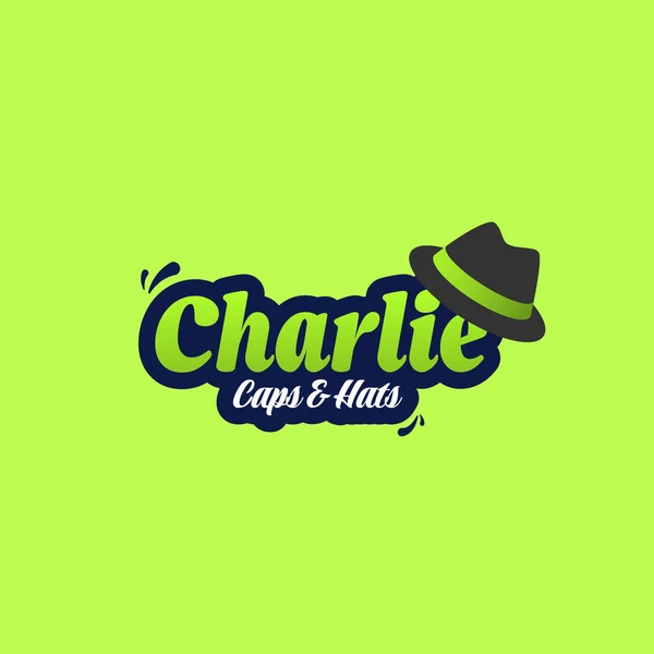 Casquettes Chapeaux Charlie Design Logo Vectoriel — Image vectorielle