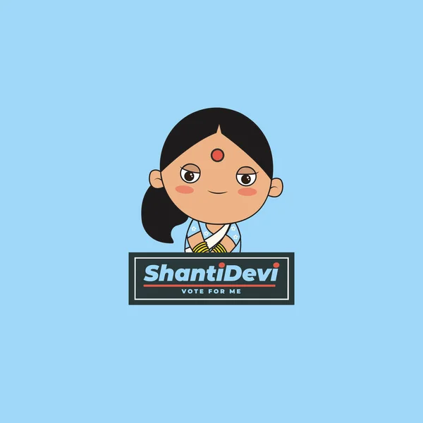 Shanti Devi Voto Por Vector Mascota Logotipo Plantilla — Archivo Imágenes Vectoriales