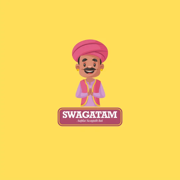 Swagatam Aapka Swagath Hai Vector Mascotte Logo Template — Stockvector