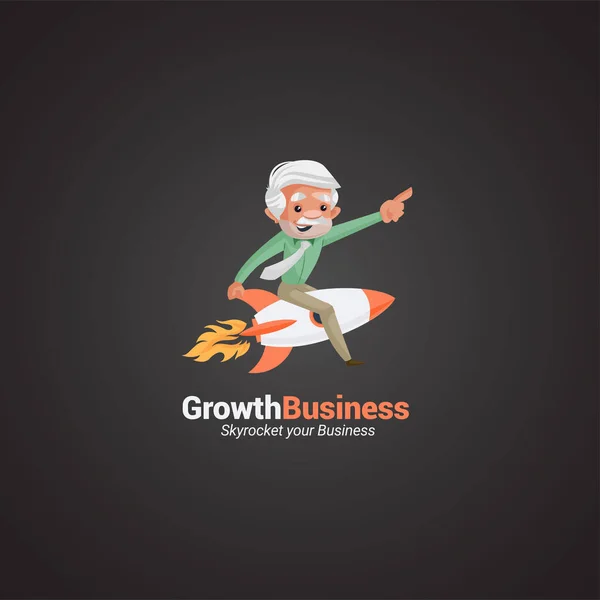 Growth Business Skyrocket Your Business Vector Mascot Logo Template — Stock Vector