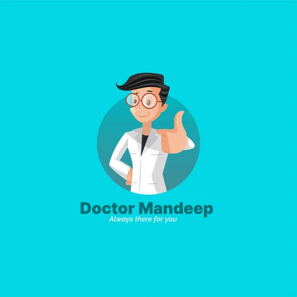 Docteur Mandeep Toujours Pour Vous Vecteur Mascotte Logo Modèle — Image vectorielle