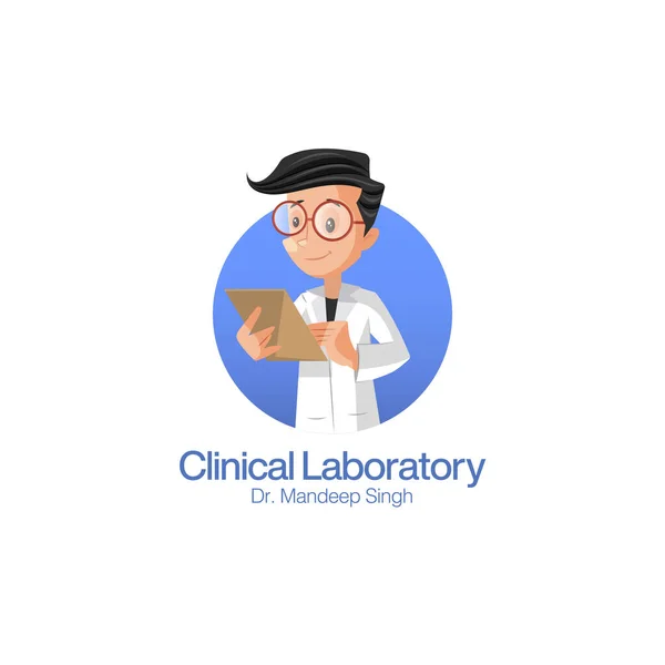 Vorlage Für Das Maskottchen Logo Des Klinischen Labors — Stockvektor