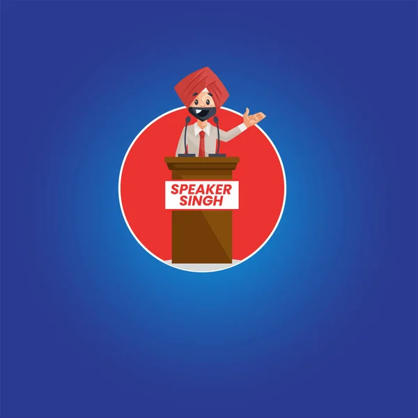 Speaker Singh Vector Mascot Logo Template — Stock Vector