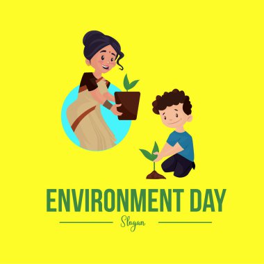 Ortam günü vektör logo şablonu.  