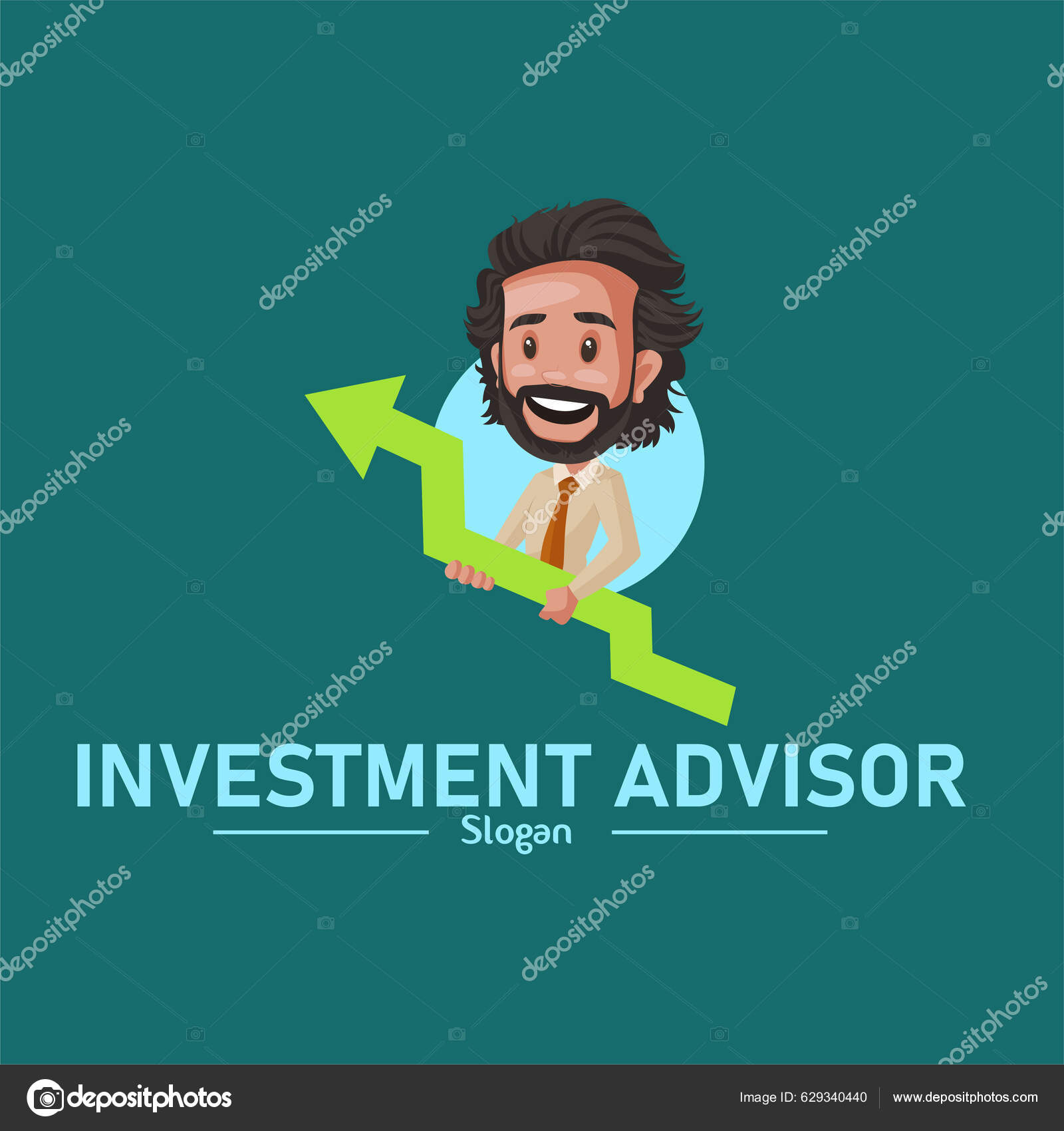 Investment Advisor Vector Mascot Logo Template Stock Vector Image by