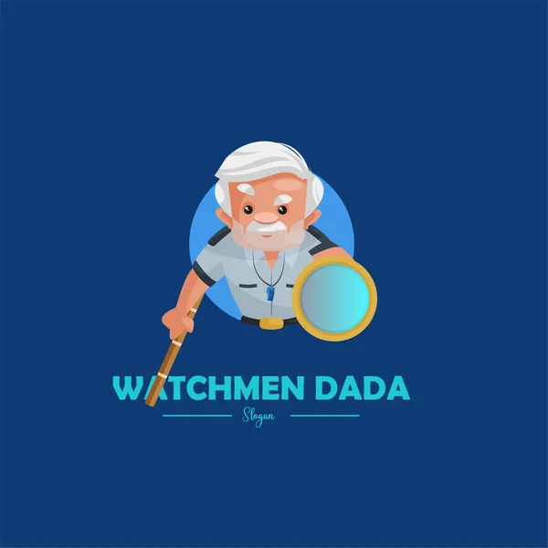 ウォッチメンズデータベクトルマスコットロゴテンプレート — ストックベクタ