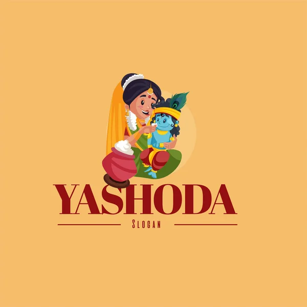 Yashoda Vector Mascot Logo Template — Stock Vector