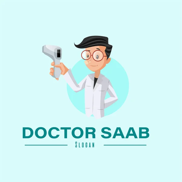 Arzt Saab Vektor Maskottchen Logo Vorlage — Stockvektor