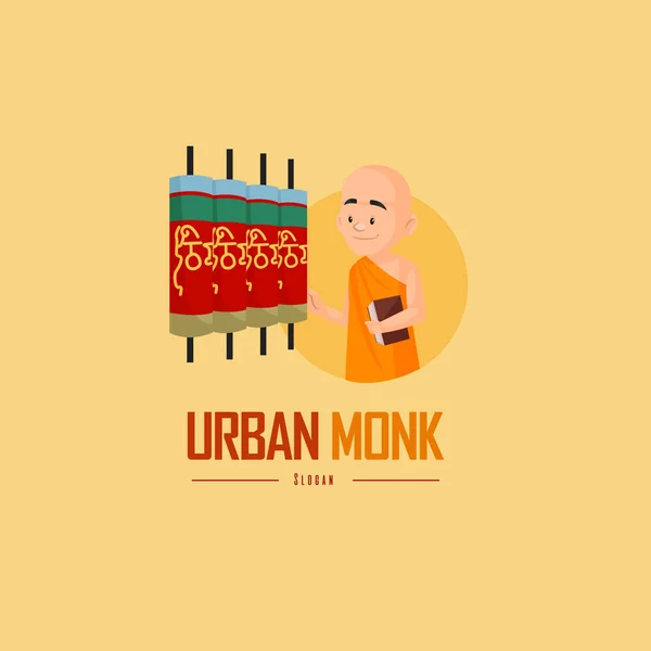 Urban Mönch Vektor Maskottchen Logo Vorlage — Stockvektor