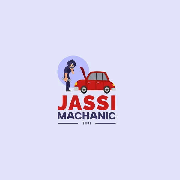 Jassi Machanic Vetor Mascote Logotipo Modelo —  Vetores de Stock
