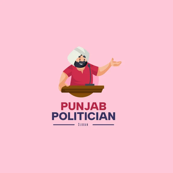 Punjab Politicus Vector Mascotte Logo Template — Stockvector