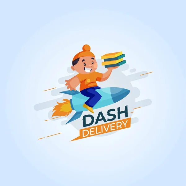 Dash Delivery Vector Mascot Logo Template — Stock Vector