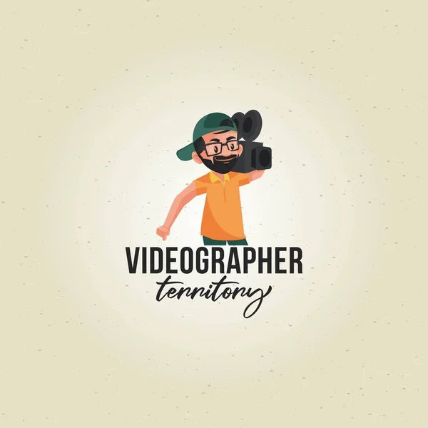 Videographer Territory Vector Mascot Logo Template — Stock Vector