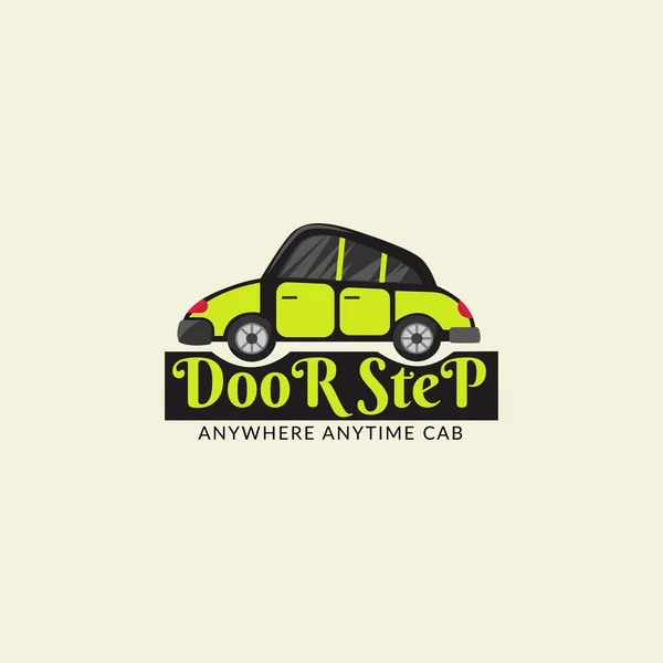 Шаг Двери Любом Месте Шаблон Логотипа Вектора Такси — стоковый вектор