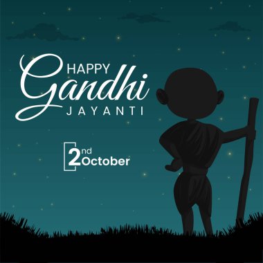 Gandhi Jayanti 'nin 2 Ekim Ulusal Festivalinin afişini kutluyoruz