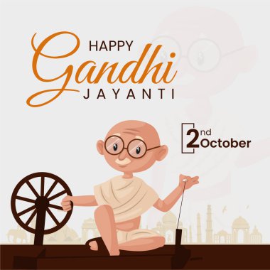 Gandhi Jayanti 'nin 2 Ekim Ulusal Festivalinin afişini kutluyoruz