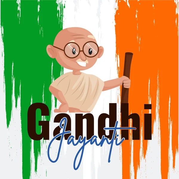 Celebrando Gandhi Jayanti Octubre Banner Del Festival Nacional Plantilla — Vector de stock