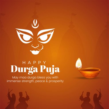 Zarif mutlu durga puja Hint Hint festivali afişi