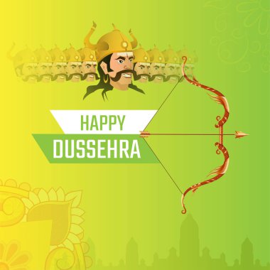 Zarif Hindu mutlu dussehra festivali afişi.