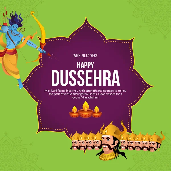 Creative Indian Festival Happy Dussehra Banner Design Template — Stock Vector