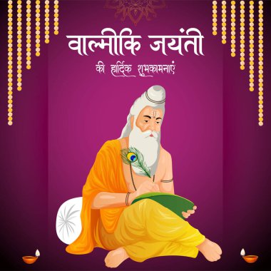 Mutlu Valmiki Jayanti şablonunun yaratıcı pankart tasarımı.
