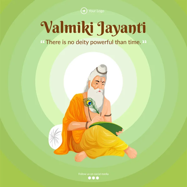 Conception Bannière Créative Modèle Heureux Valmiki Jayanti — Image vectorielle
