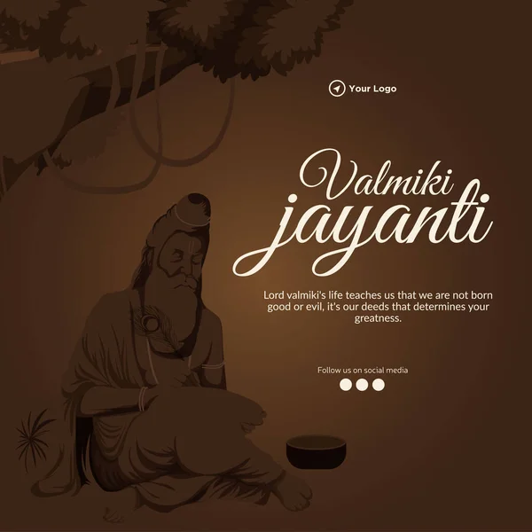 快乐Valmiki Jayanti模板的创意横幅设计 — 图库矢量图片