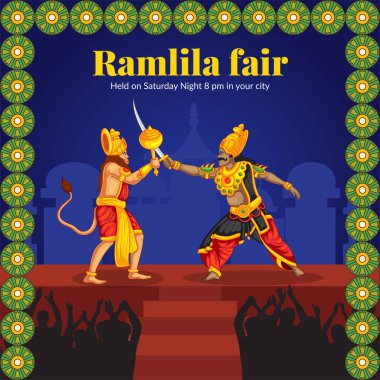 Ramlila çizgi film stili şablonunun bayrak tasarımı.