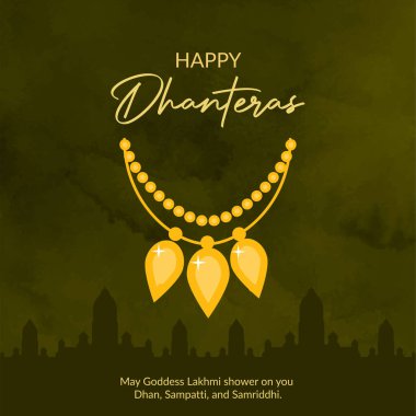 Mutlu Dhanteras geleneksel bayrak tasarım şablonu