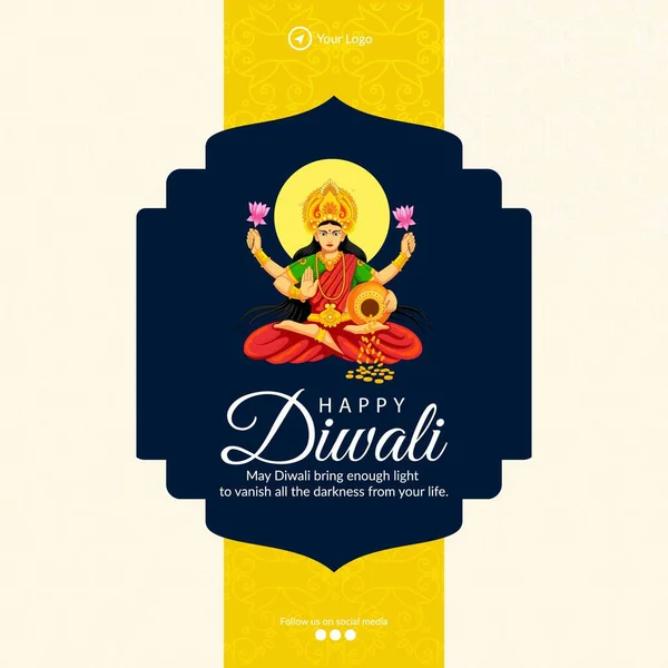 Modèle Conception Bannière Festival Religieux Indien Diwali Heureux — Image vectorielle