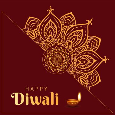 Mutlu Diwali Hint Festivali afiş tasarımı şablonu