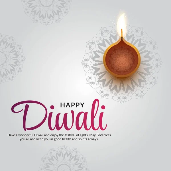Festival Religieux Indien Diwali Modèle Conception Bannière — Image vectorielle