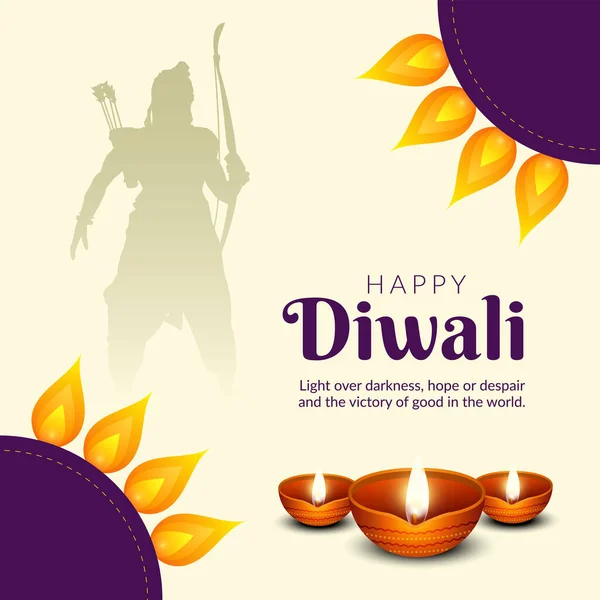 Celebrating Happy Diwali Indian Festival Banner Design Template — Stock Vector