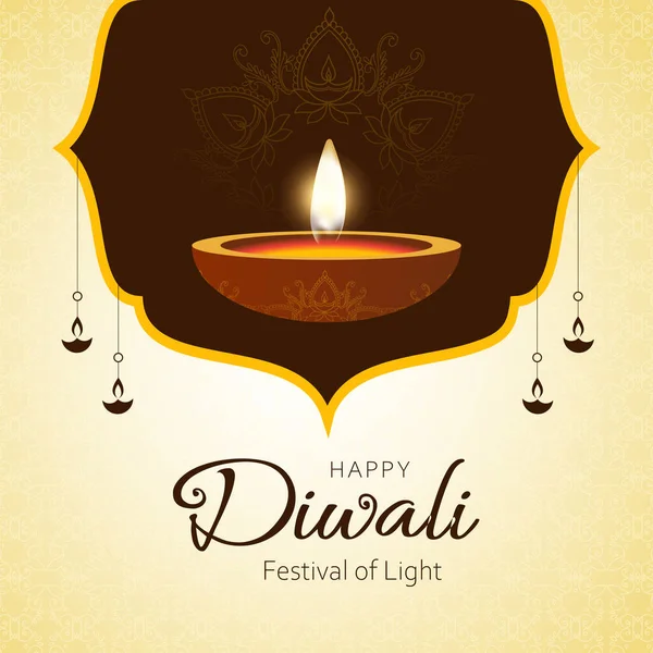 Vieren Gelukkig Diwali Indiase Festival Banner Design Template — Stockvector