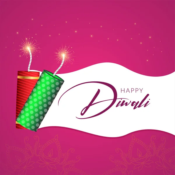 Celebrando Feliz Diwali Indiano Banner Festival Modelo Design — Vetor de Stock