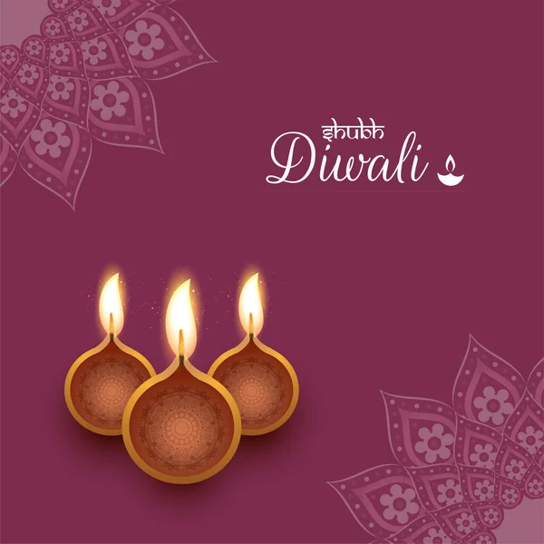 Feiern Glücklich Diwali Indischen Festival Banner Design Vorlage — Stockvektor