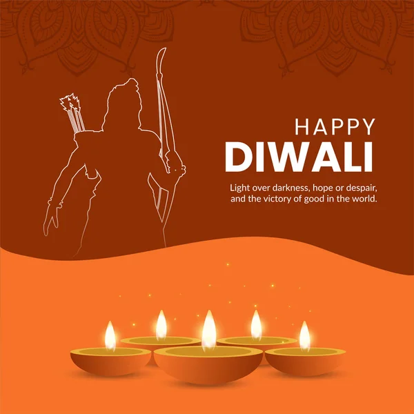 Feiern Glücklich Diwali Indischen Festival Banner Design Vorlage — Stockvektor