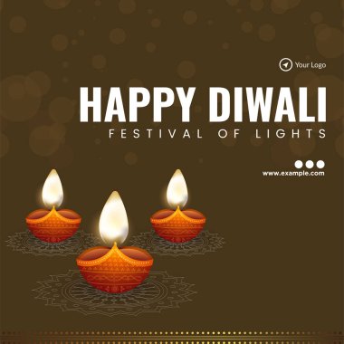 Diwali Işık Festivali 'nin şablonunu kutlamak için zarif bir tasarım..