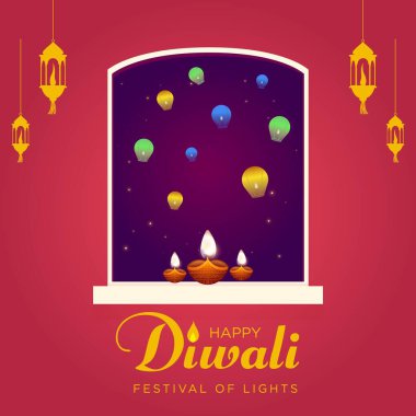 Beautiful Happy Diwali Indian festival banner design template. clipart