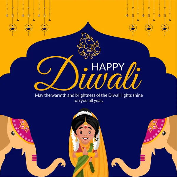 Elegante Banner Ontwerp Van Het Vieren Van Diwali Festival Van — Stockvector