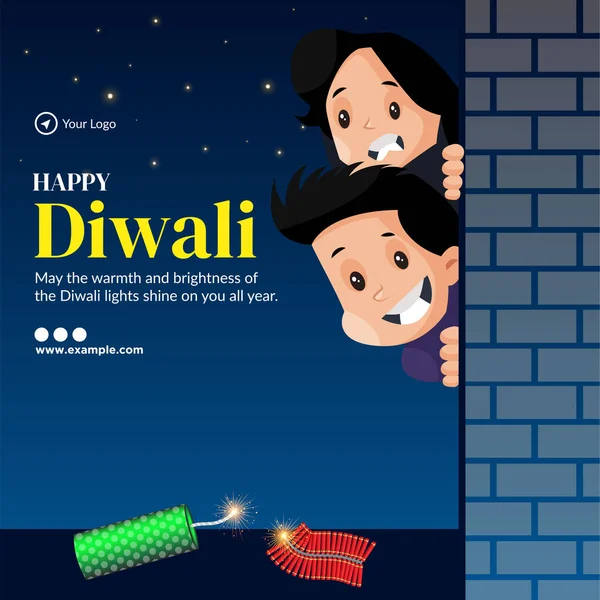 Diwali Işık Festivali Nin Şablonunu Kutlamak Için Zarif Bir Tasarım — Stok Vektör