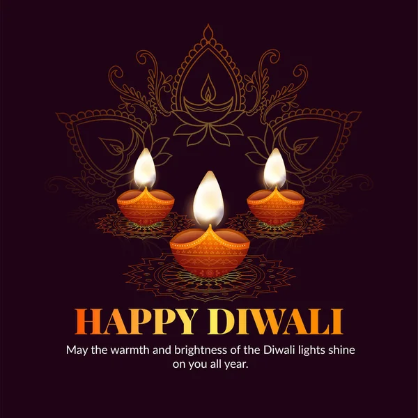 Elegante Diseño Banner Celebración Del Festival Diwali Plantillas Luces — Archivo Imágenes Vectoriales