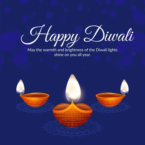 Modèle Élégant Bannière Pour Célébrer Festival Des Lumières Diwali — Image vectorielle
