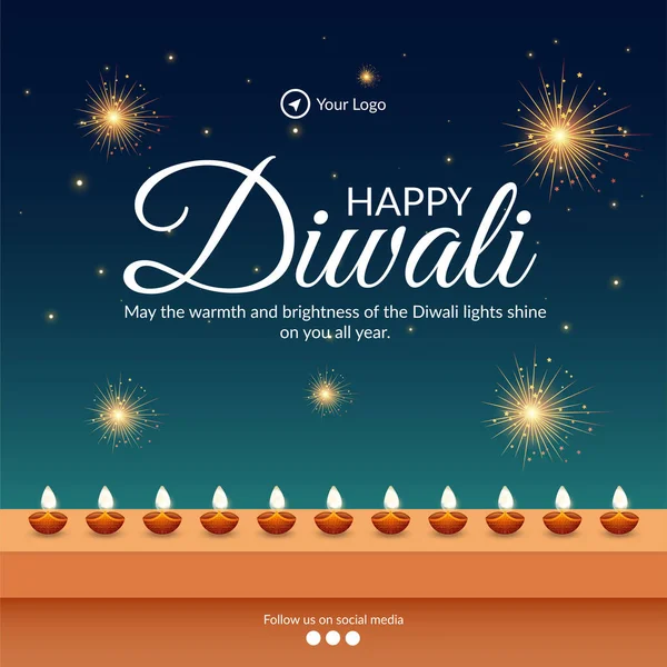 Elegante Banner Ontwerp Van Het Vieren Van Diwali Festival Van — Stockvector