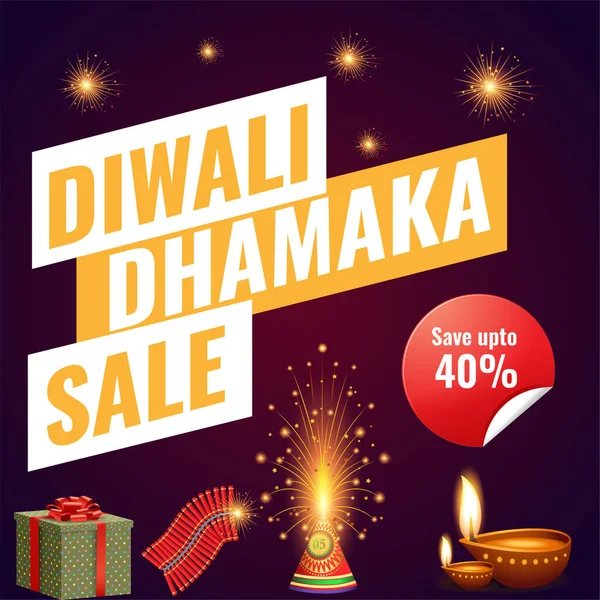 Elegant Banner Design Celebrating Diwali Festival Lights Template — Stock Vector